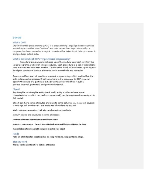 Toradh íomhá ar Object-Oriented Programming Notes