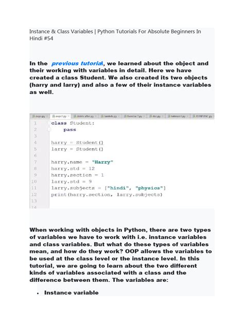 Image result for Instance Variable in Python