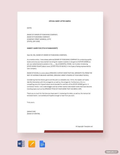 Image result for Query Letter Format