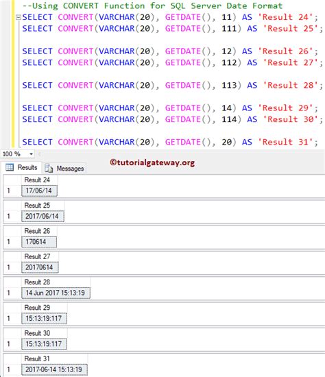 Date Format in SQL に対する画像結果