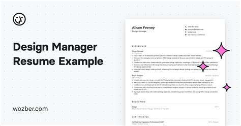 Design Manager Resume Examples に対する画像結果