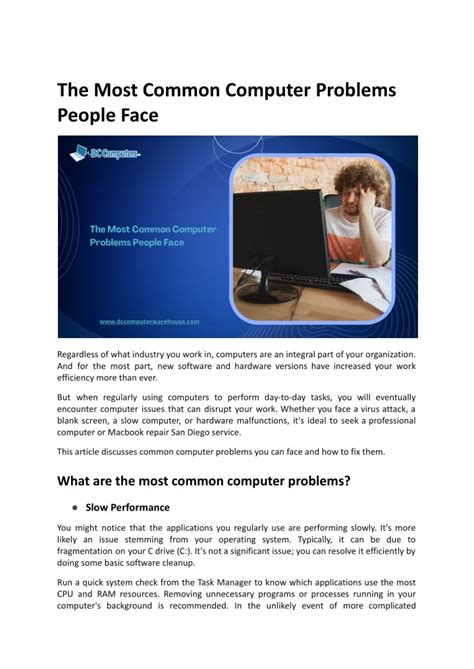 Afbeeldingsresultaten voor Problems Faced When Using a Computer