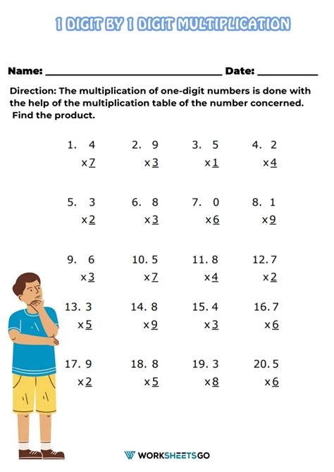 Toradh íomhá ar 4th Grade Math Worksheets 2-Digit Multiplication