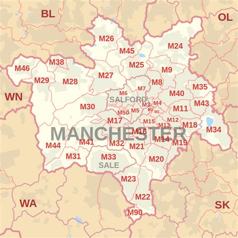 Manchester Postcode Map に対する画像結果