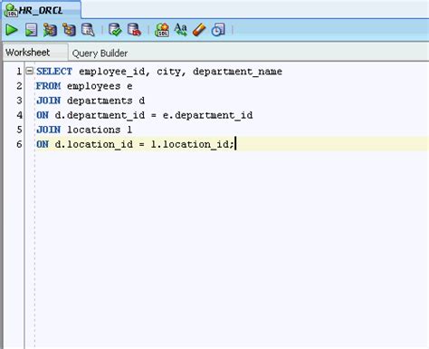 Oracle SQL Developer Query Builder に対する画像結果