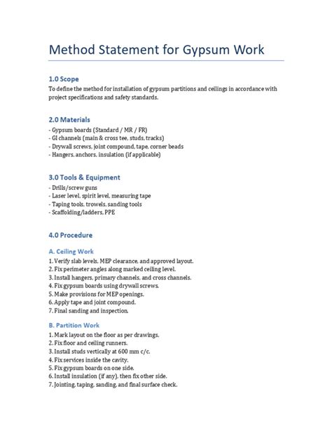 Method Statement for Gypsum Partition に対する画像結果