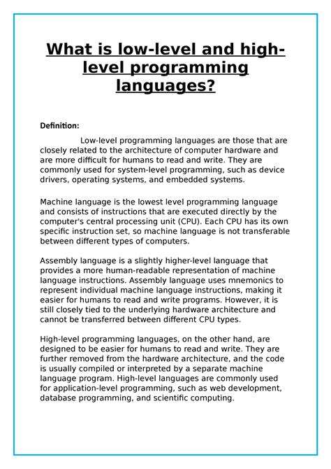 Low Level and High Level Programming Language in One Picture に対する画像結果