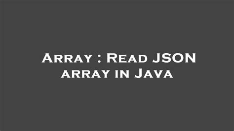 Afbeeldingsresultaten voor JSON Array in Java