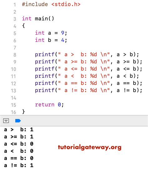 Toradh íomhá ar Relational Operator