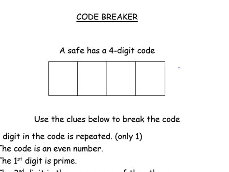 Image result for 4 Digit Code Breaker