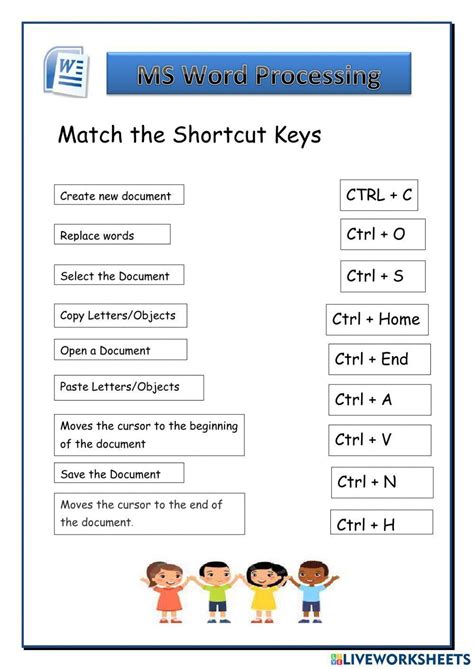 Basic Functions in Microsoft Word Worksheet に対する画像結果