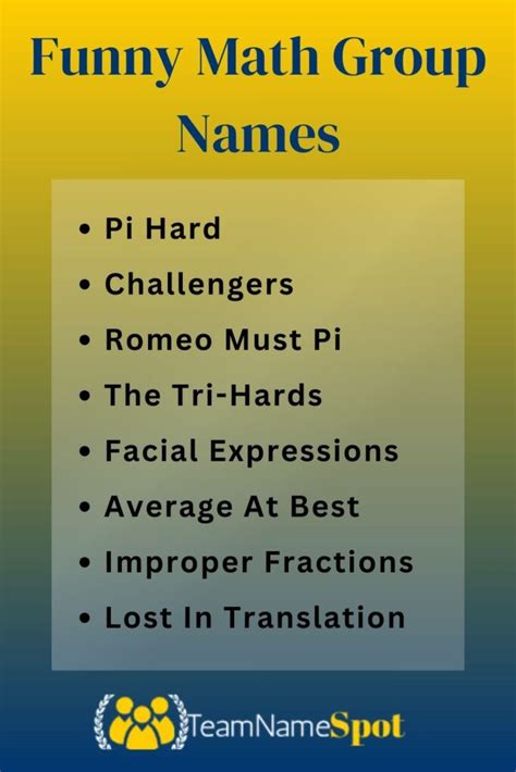 Image result for Math Group Names Theme