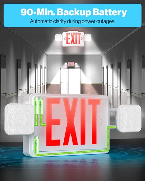 Sunco Lighted Exit Signs For Business With Battery Backup, Emergency ...