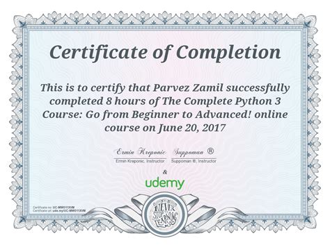 Image result for Udemy Certificate for Paid Python Course