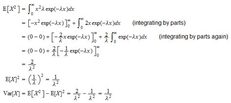 Image result for Variance of Exponential Distribution Proof