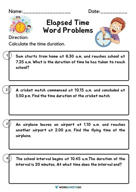 Time Worksheets for Grade 2 Word Problems に対する画像結果