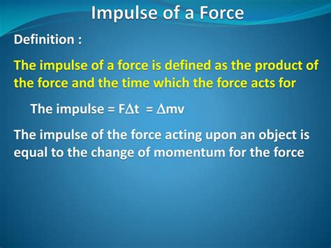 Image result for Impulse Function Definition for Force