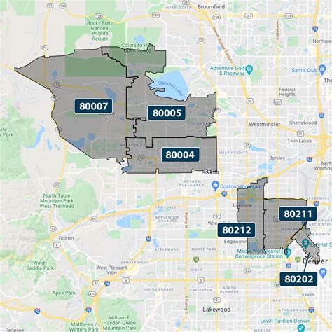 Image result for Denver Colorado Zip Code Map