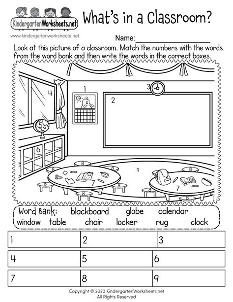 Image result for Identification of Classroom Objects Worksheet