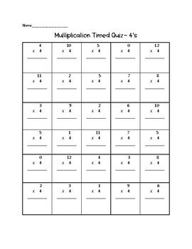 Afbeeldingsresultaten voor Timed Multiplication Test 7