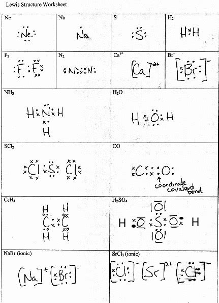 Lewis Structure Worksheet Answers に対する画像結果