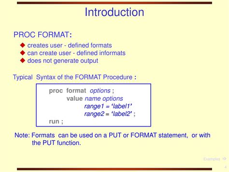 Image result for SAS Proc Format Example