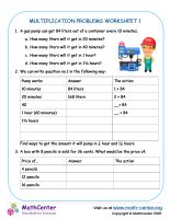 Problemi Solve Worksheet Graders 4 Multiplication に対する画像結果