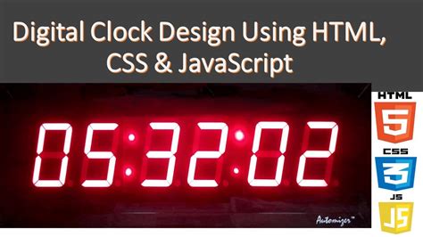 Image result for Digital Clock HTML/CSS JS