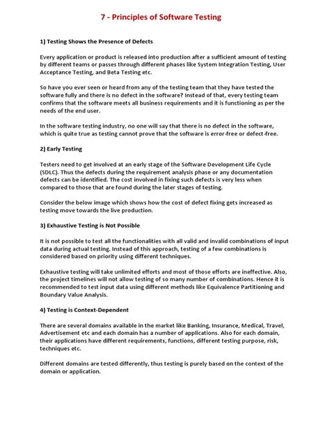 7 Principles of Software Testing に対する画像結果