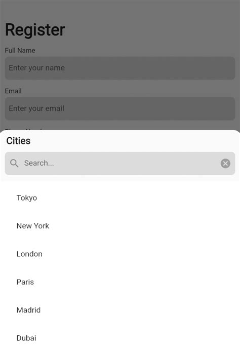 Toradh íomhá ar Drop Down List Flutter Refrence