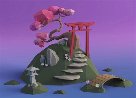 Image result for Japan Background Low Poly