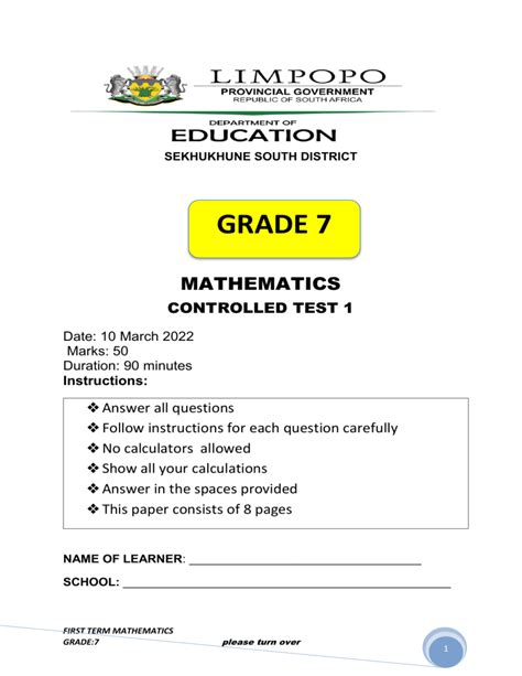 Toradh íomhá ar Grade 7 Math Practice Test