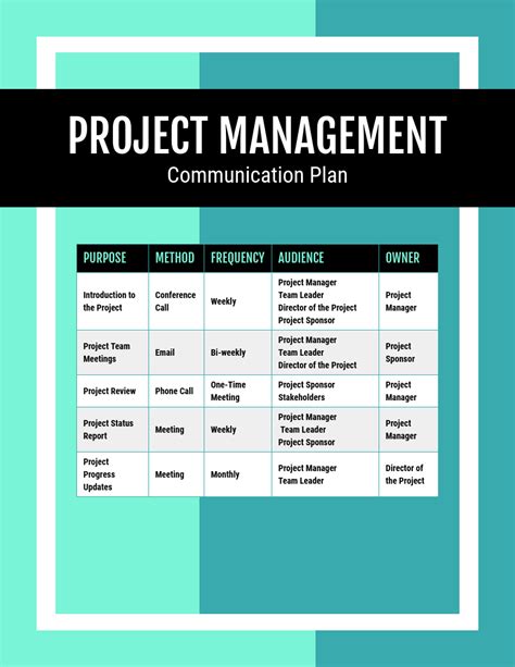 Image result for Project Management Communication Plan Template
