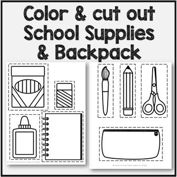 Back to School Pack the Backpack with School Supplies Craft Activity SPED