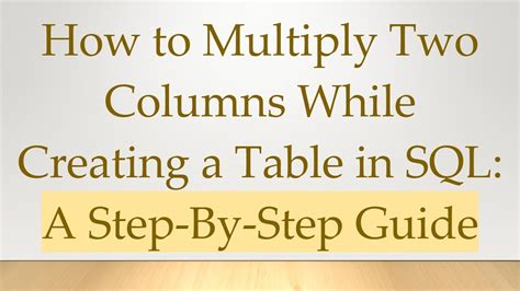 Image result for SQL Multiplication Table