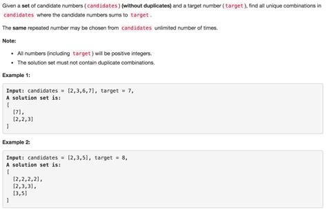 Toradh íomhá ar LeetCode Combinationsum Solution