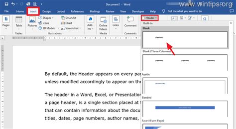 Image result for How to Add a Header in Projects