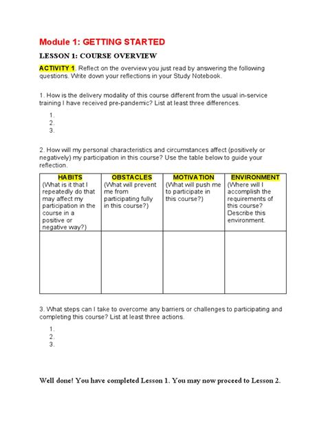 Image result for Module 1 Let's Get Started