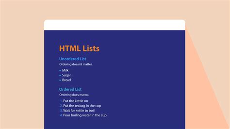 Image result for HTML List Example