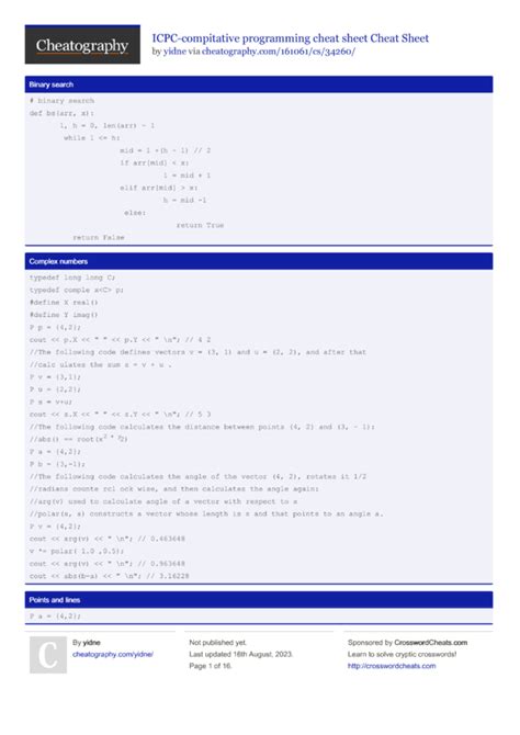 Toradh íomhá ar Pascal Programming Cheat Sheet