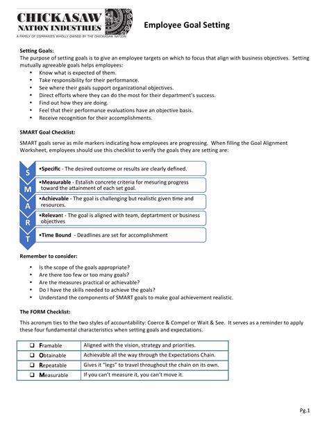 Image result for Employee Goal Setting Worksheet