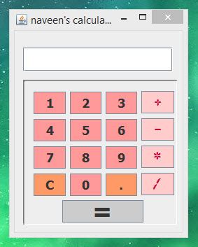 Toradh íomhá ar My Calculator in Java
