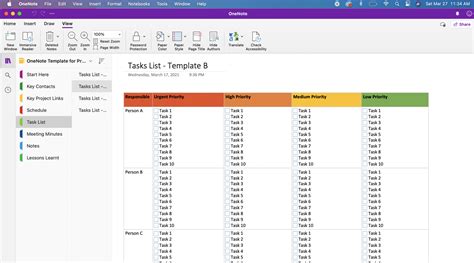 Image result for OneNote Task Tracking Template