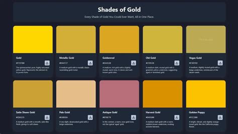 Different Shades of Gold: 100+ Names, Meanings, and HEX Codes.