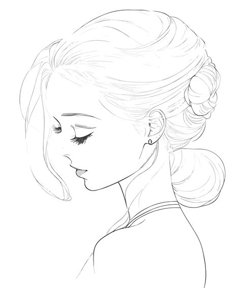 Image result for Girl with Ponytail Drawing the Front