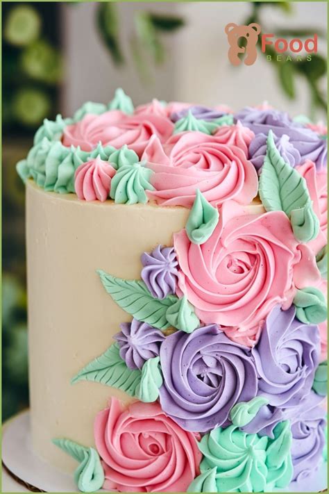 Image result for Simple 2 Layers Cake Spring Flower