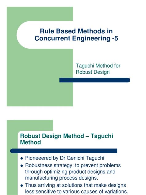 Image result for Taguchi Method Design