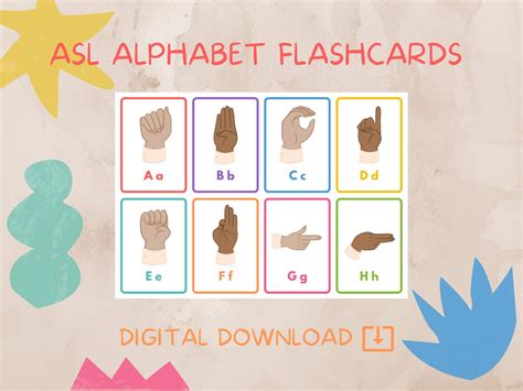 Sign Language ABC Flashcards ASL Alphabet Preschool - Etsy