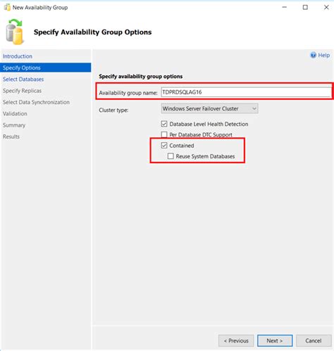 Toradh íomhá ar ODBC SQL Native Availibility Group