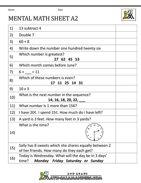 Image result for Grade 2 Math Practice Worksheets